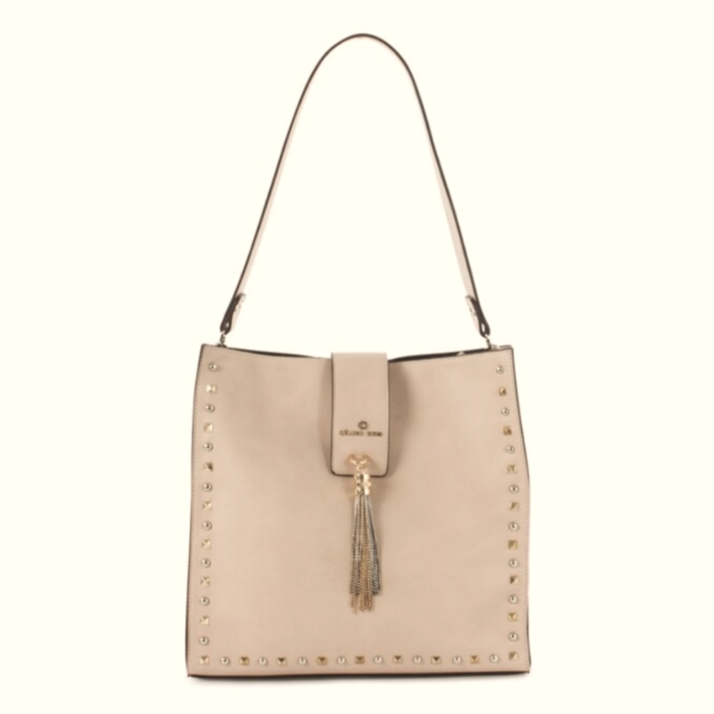 Celine Dion (Medium) Blush Pink Studded Cadenza Shoulder Bag & Cosmetics Bag Set